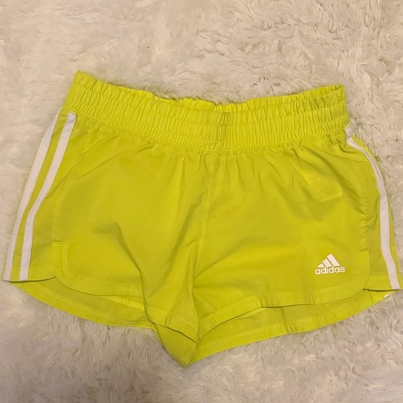 Adidas Neon Yellow Athletic Shorts - Picture 1 of 5